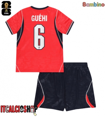 Inghilterra Marc Guehi #6 Seconda Maglia Bambino Mondiali 2026 Manica Corta (+ Pantaloni corti)